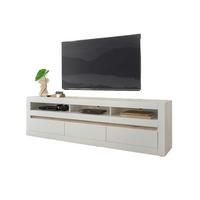 Lowboard Chester Weiß/Eichefarben B: 217cm - Eichefarben/Silberfarben, Design, Holzwerkstoff (217/63/42cm) - MID.YOU