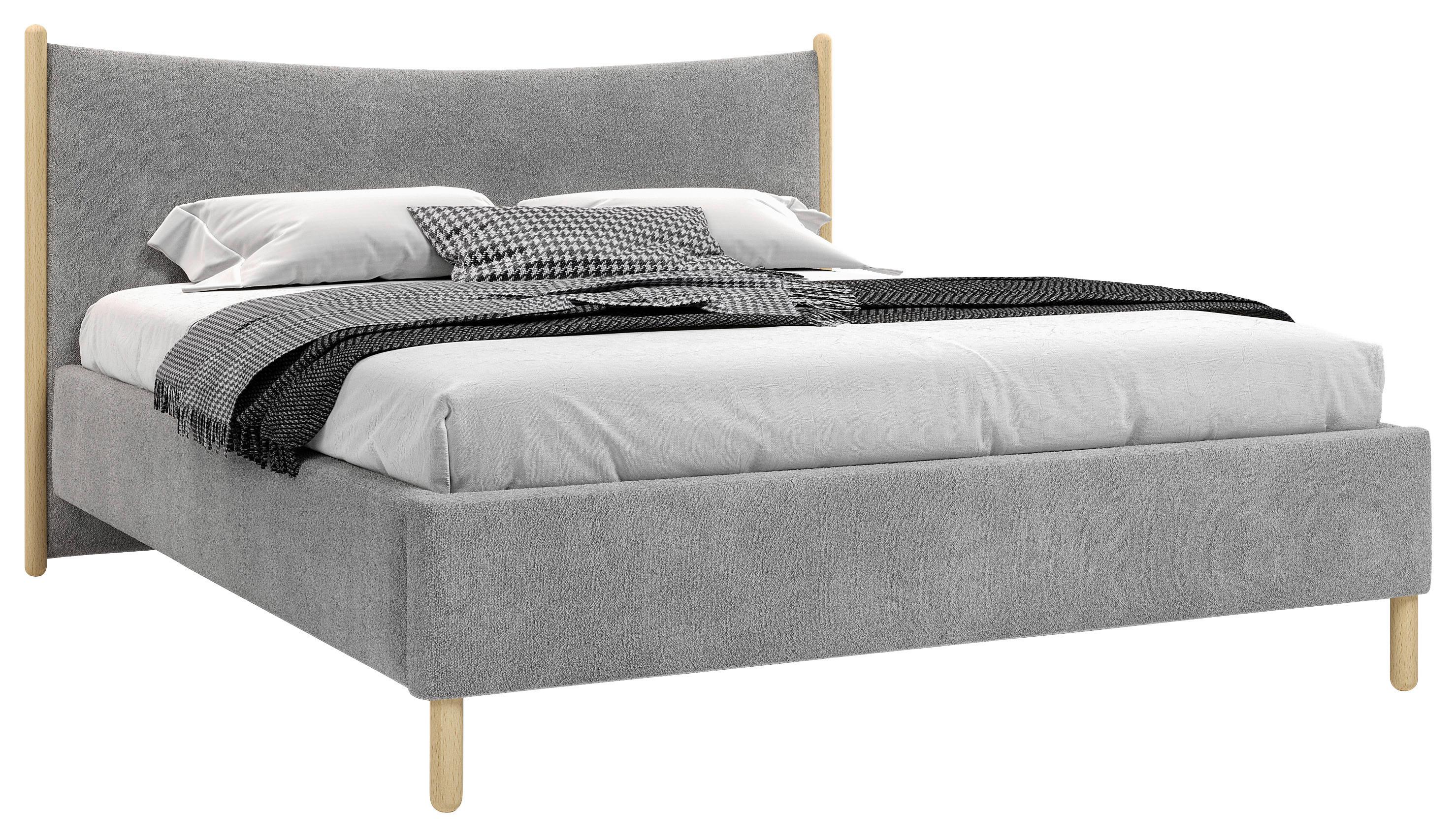 Polsterbett Nature Anthrazit Lf: 180x200 Cm - Anthrazit/Buchefarben, MODERN, Holz/Holzwerkstoff (180/200cm) - MID.YOU