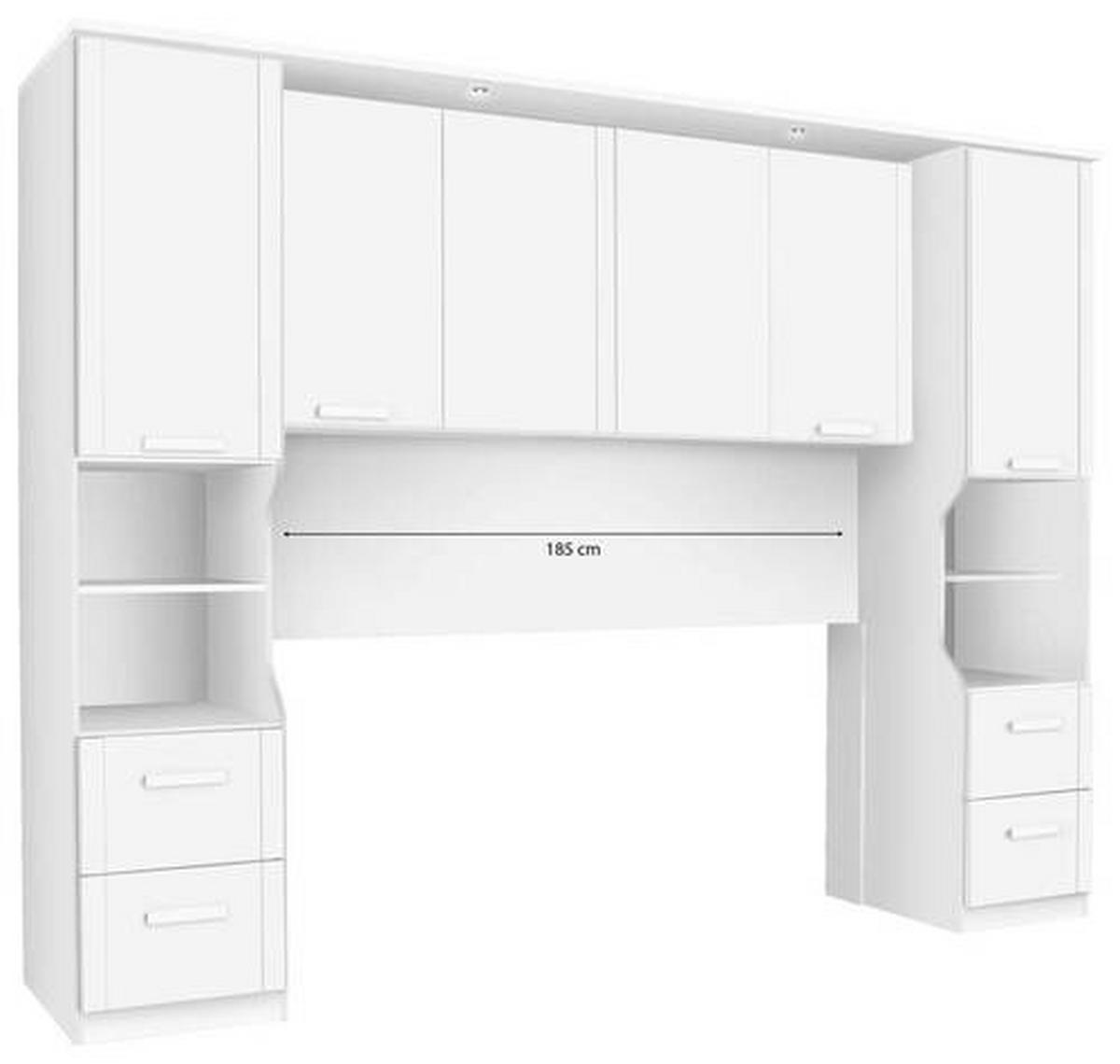 Bettüberbau Lindau B: 281 cm Weiß - Weiß, KONVENTIONELL, Holzwerkstoff (281/212/58cm) - Rauch Möbel
