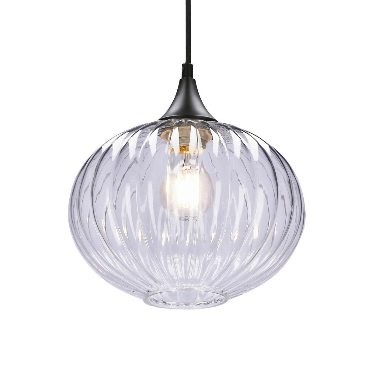 Pendelleuchte 50101276 Exeter - Schwarz, Design, Glas/Metall (24/24/90cm)
