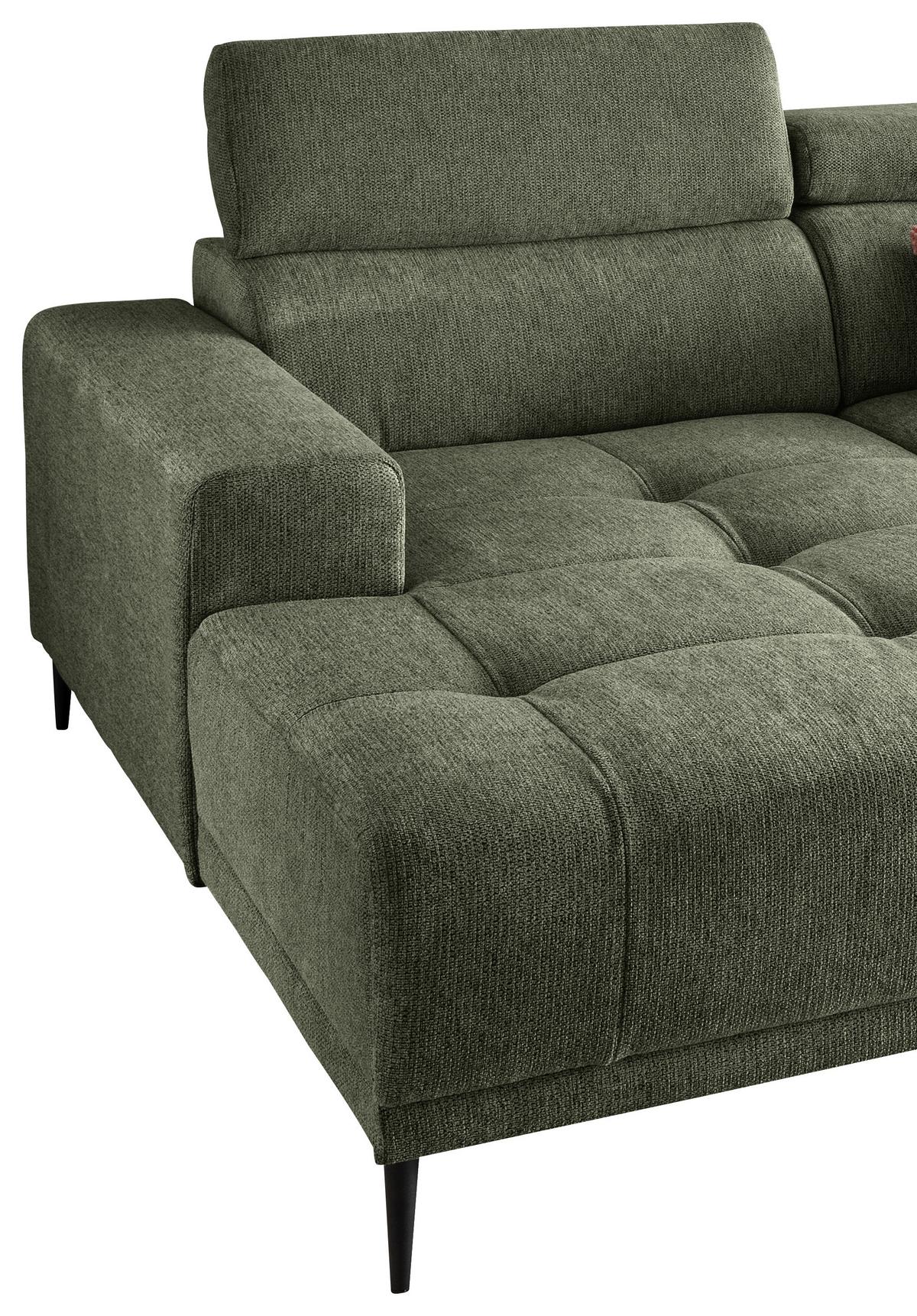 Ecksofa Intera Dunkelgrün S: 200x188 Cm - Dunkelgrün/Schwarz, KONVENTIONELL, Textil (200/188cm) - Livetastic