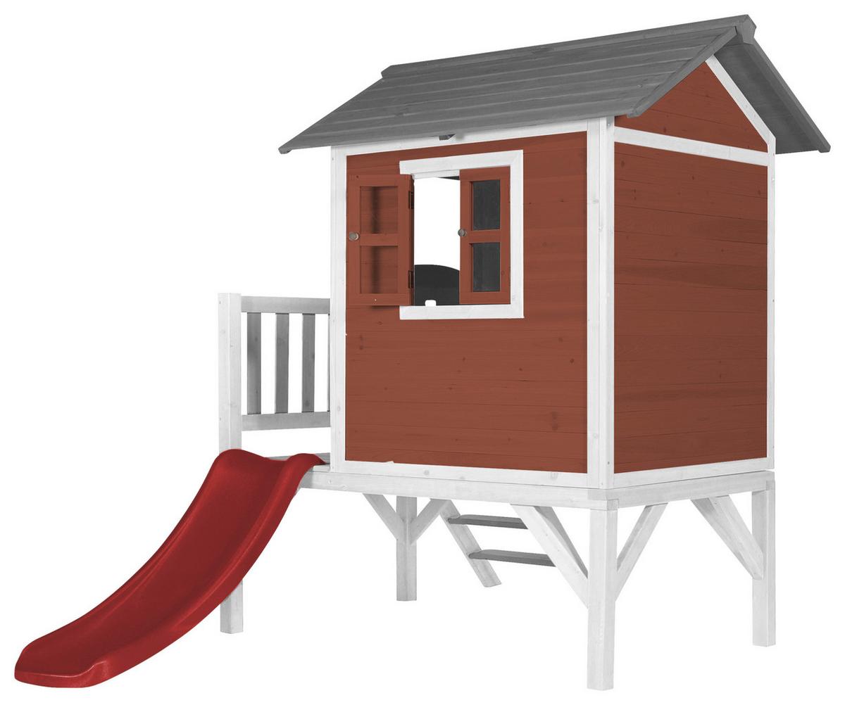 Spielhaus C050.002.25 - Rot/Weiß, KONVENTIONELL, Holz/Kunststoff (240/189/167cm) - Ambia Garden