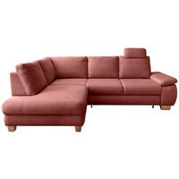 Eckschlafsofa Positano Koralle S: 206x261 cm - Wildeiche/Koralle, MODERN, Textil (206/261cm) - Livetastic