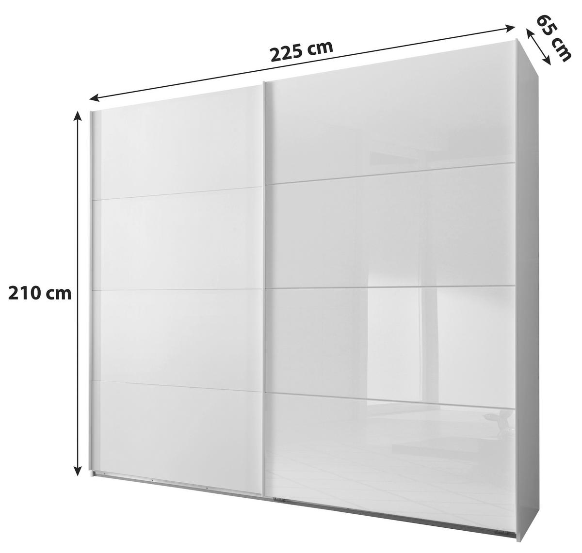 SKŘÍŇ S POSOUVACÍMI DVEŘMI ERNESTO bílá - bílá, Basics, kov/kompozitní dřevo (225/210/65cm) - Livetastic