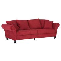 Bigsofa Lamour - Dunkelbraun/Rot, KONVENTIONELL, Holz/Textil (270/80/110cm) - Livetastic