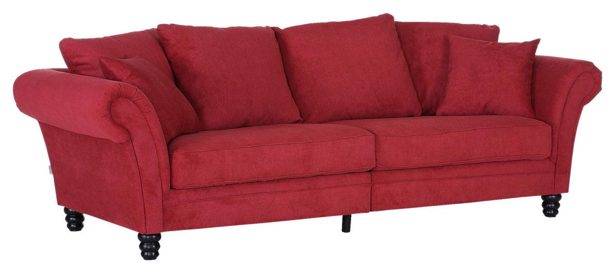 Bigsofa Lamour - Dunkelbraun/Rot, KONVENTIONELL, Holz/Textil (270/80/110cm) - Livetastic