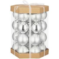 Christbaumkugel-Set Ana - Silberfarben, KONVENTIONELL, Kunststoff (6cm) - Luca Bessoni