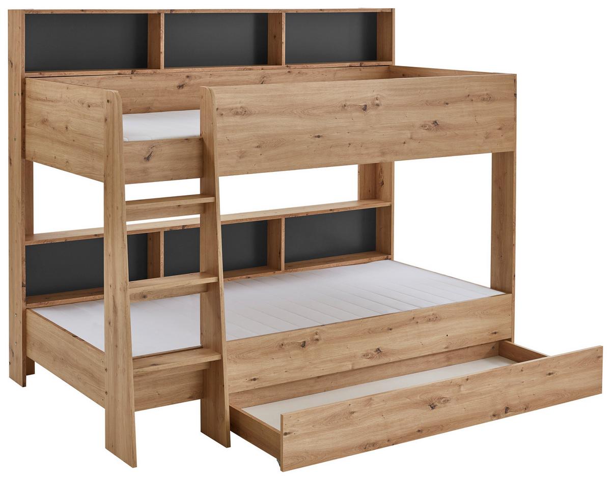 Bettkasten Sway B: 165 Cm Eiche Artisan Dekor Mit Rollen - Eiche Artisan, KONVENTIONELL, Holzwerkstoff (165/14/62cm)