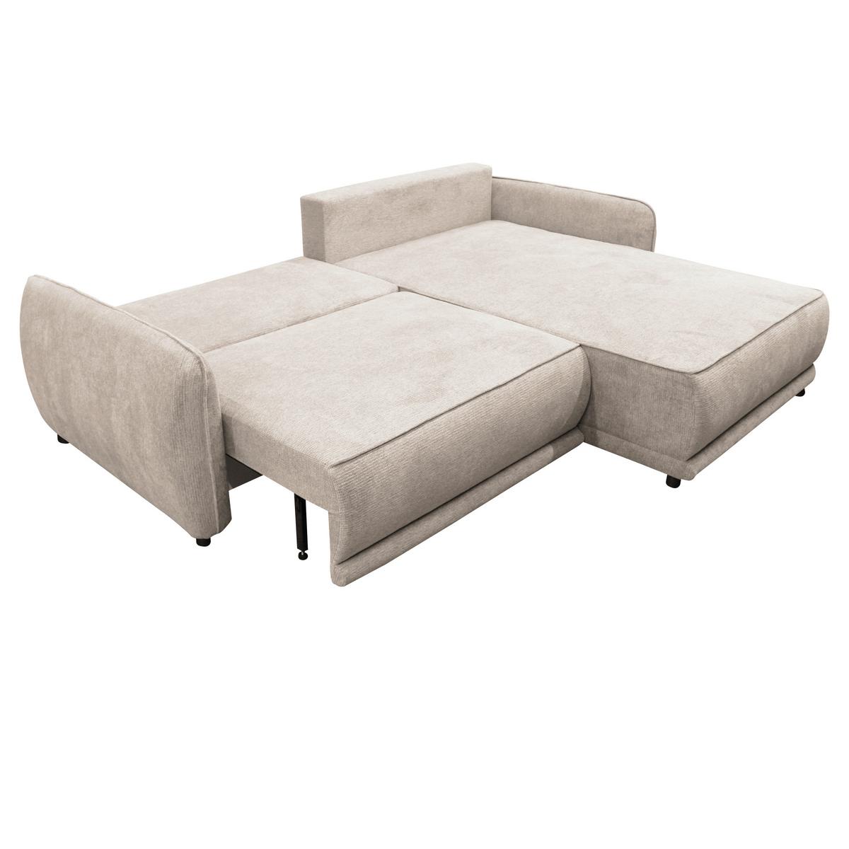 Ecksofa Fresh Beige 264x195 cm - Beige/Schwarz, Design, Textil (264/195cm) - MID.YOU