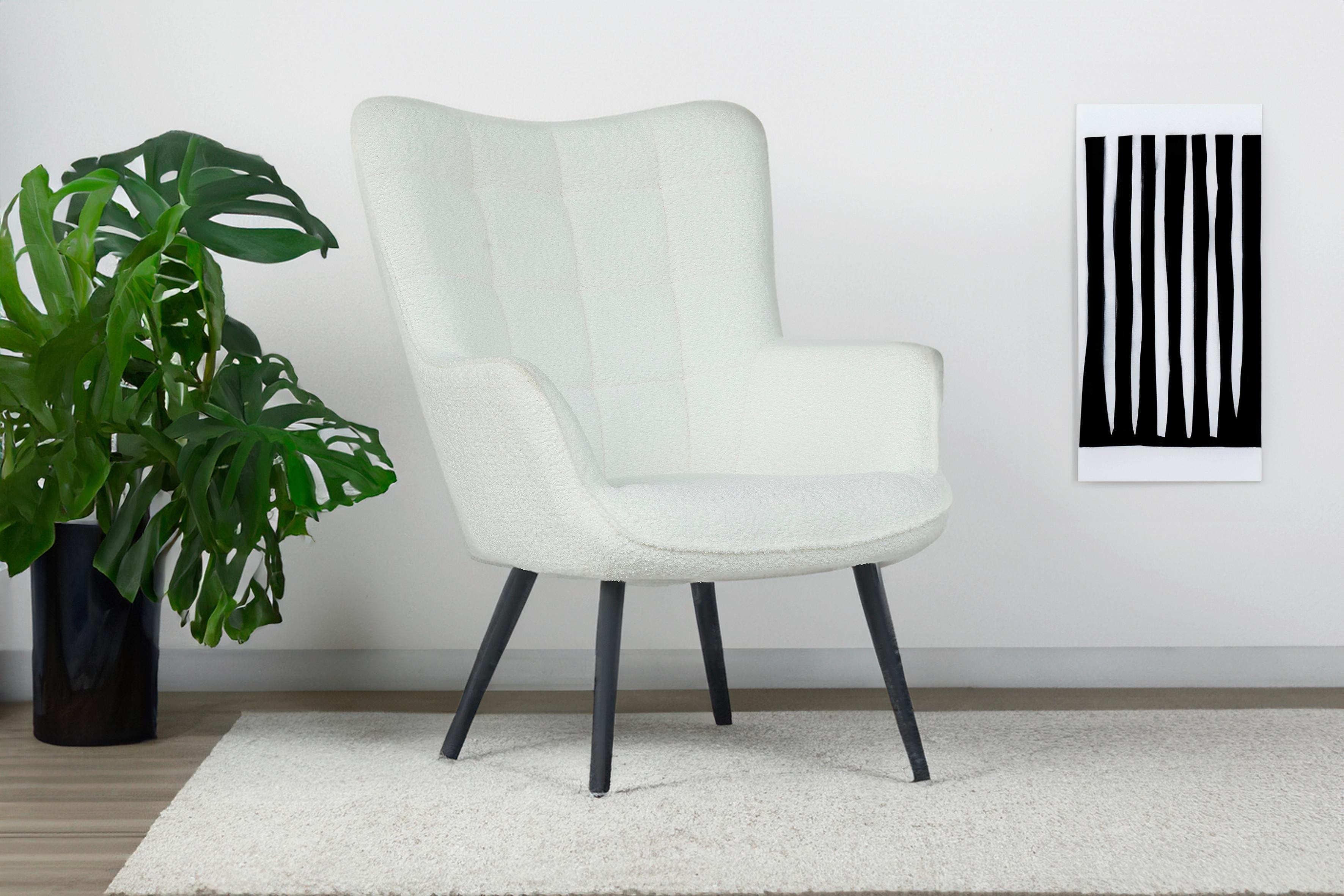 Sessel Uta Elfenbein B: 72 Cm - Elfenbein/Schwarz, Basics, Textil (72/97/80cm) - MID.YOU