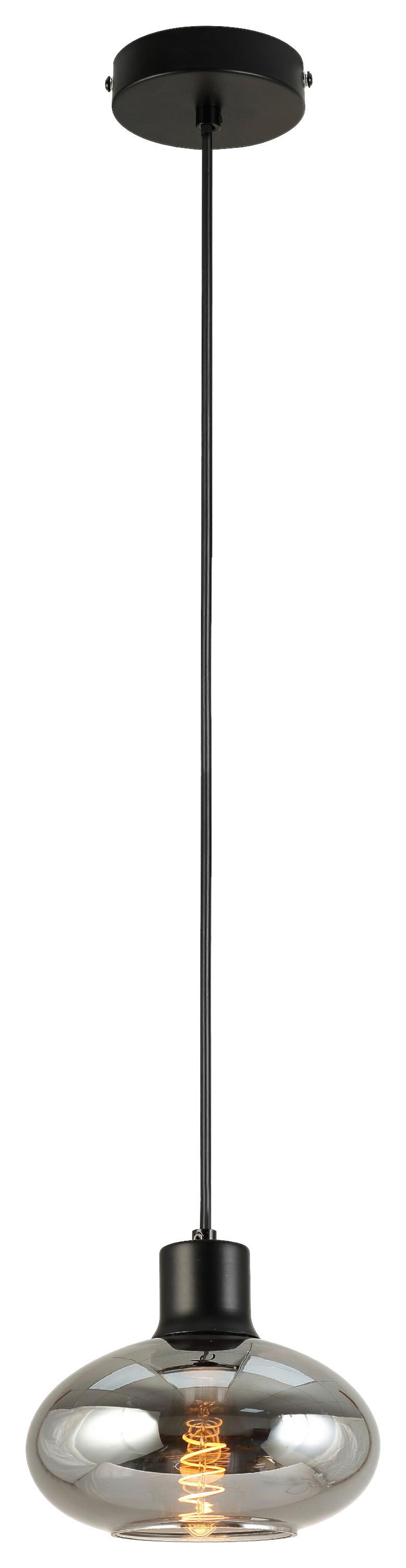 ZÁVESNÉ SVIETIDLO TIPO - čierna, Modern, kov/sklo (18/120cm) - Mömax
