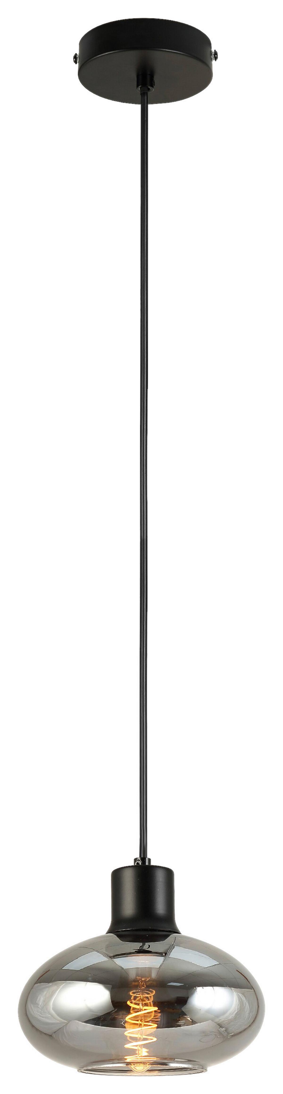 ZÁVĚSNÉ SVÍTIDLO TIPO - černá, Moderní, kov/sklo (18/120cm) - Mömax