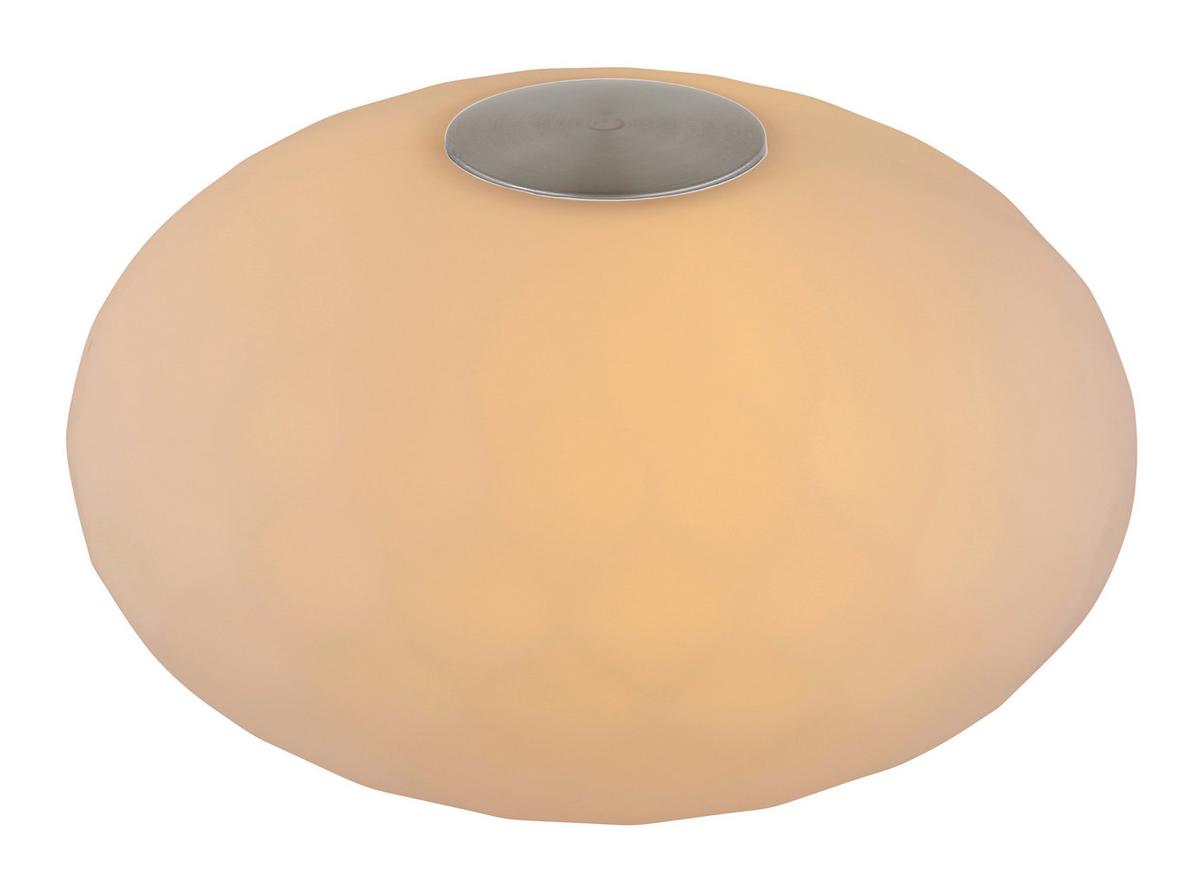 Akku-tischleuchte 28068 Leala - Edelstahlfarben/Weiß, KONVENTIONELL, Kunststoff/Metall (20/11,7cm) - Globo