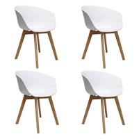 Armlehnstuhl-Set Noan - Naturfarben/Weiß, MODERN, Holz/Kunststoff (60/78,5/44cm) - MID.YOU