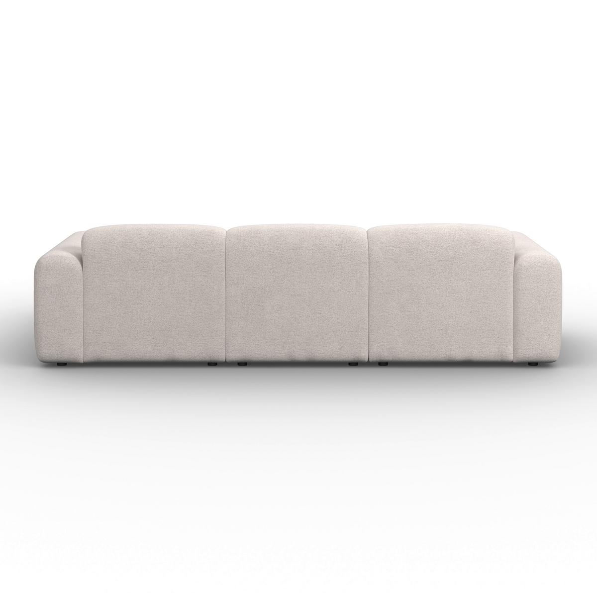 Rohová sedačka MARLO, obojstranná, krémová ženilka - čierna/krémová, Modern, drevo/textil (263/162cm) - Bessagi Home