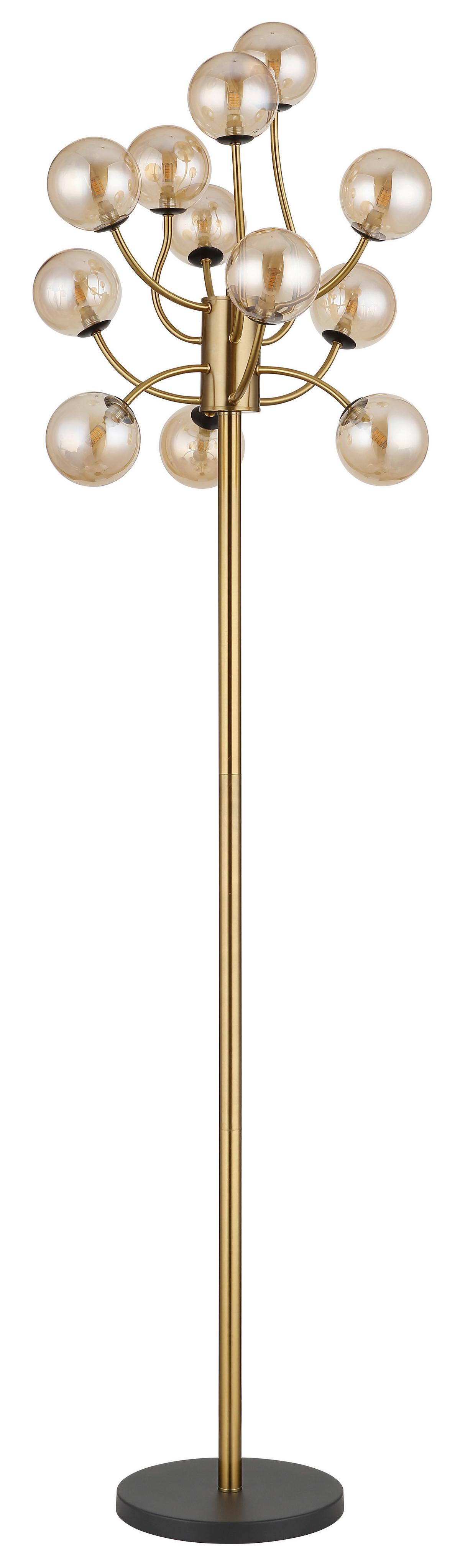 LED-Stehleuchte Calvin - Messingfarben/Goldfarben, Basics, Glas/Metall (62/200cm)