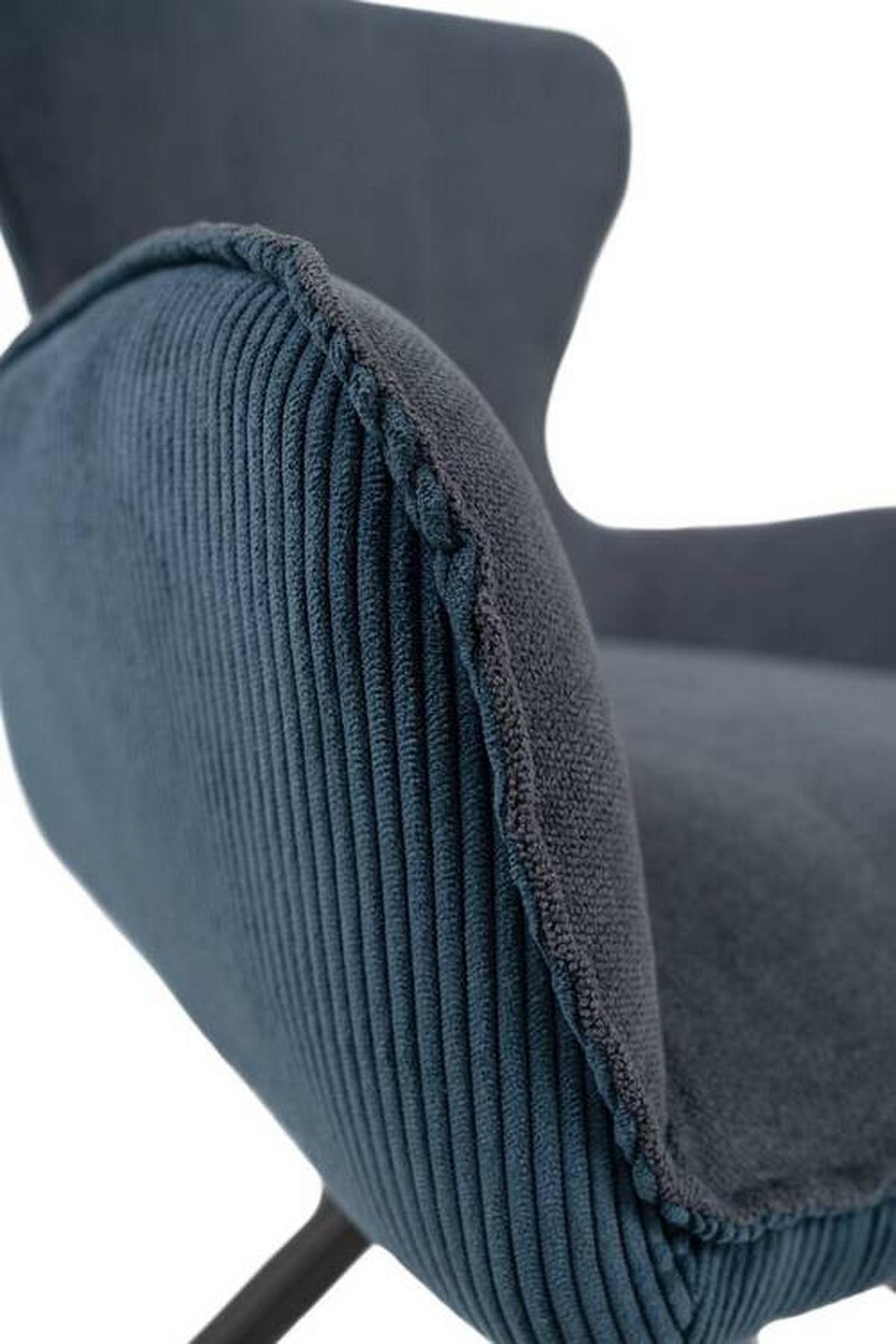 Stuhl Blake 70a Dunkelblau B: 57 Cm - Dunkelgrau/Schwarz, MODERN, Textil/Metall (57/93/64cm) - MID.YOU