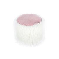 Pouf Kusntstoff Weiß/rosa Dxh: 45x38 Cm - Weiß/Rosa, Basics, Kunststoff (45/38/45cm) - Kayoom