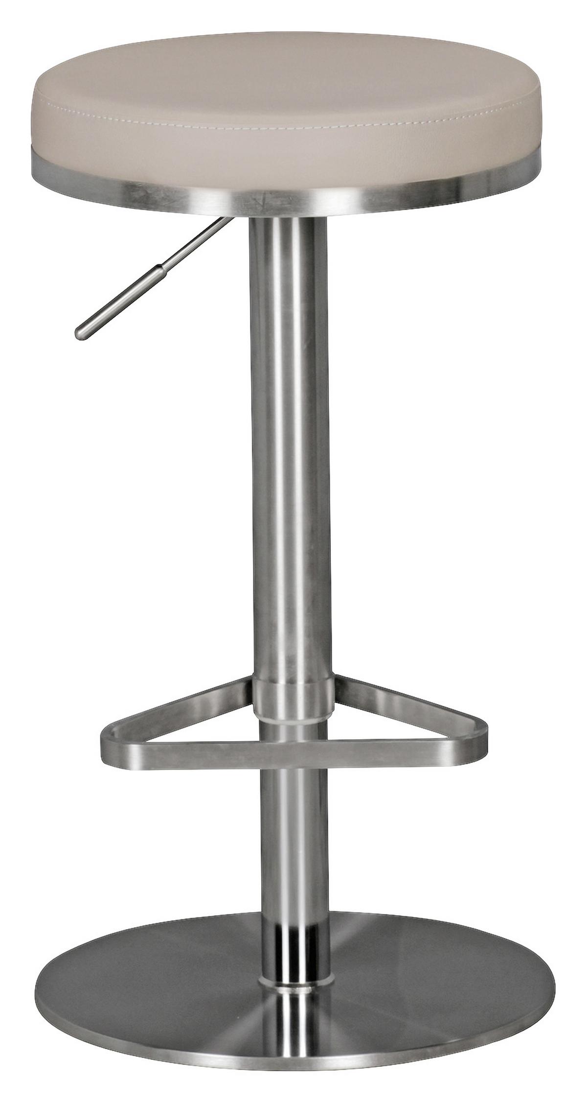 Barhocker höhenverstellbar und 360° drehbar Taupe - Taupe/Silberfarben, MODERN, Textil/Metall (38/57/38cm) - MID.YOU