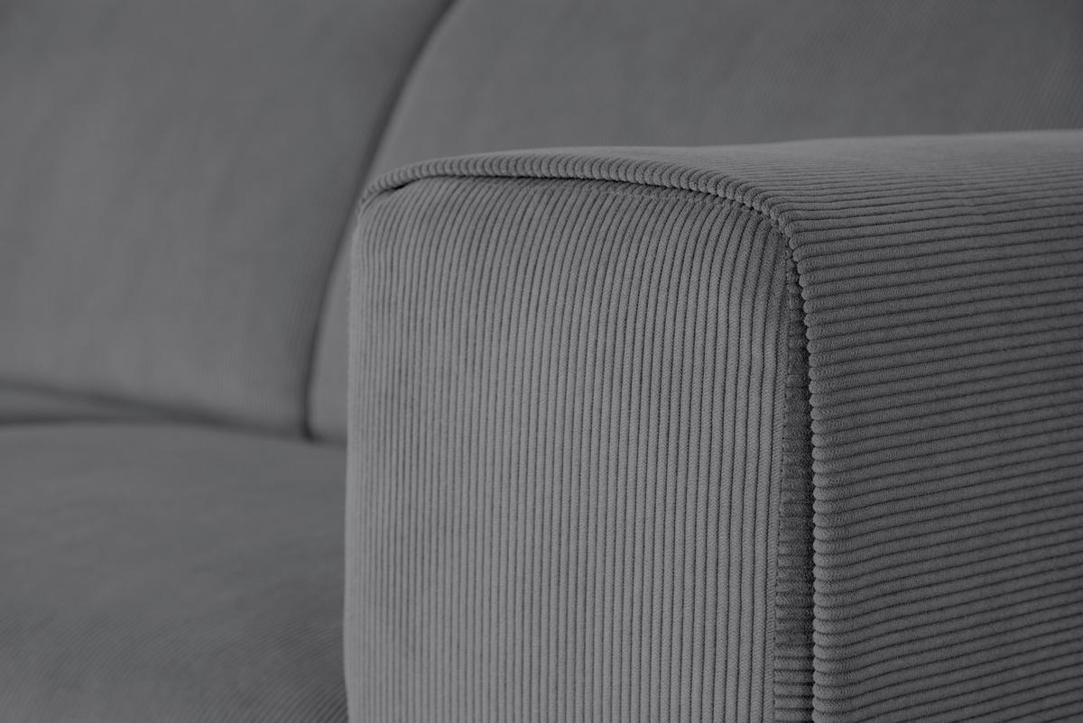 Ecksofa Erno Grau S: 262 cm - Schwarz/Grau, Design, Textil (262/183cm) - MID.YOU