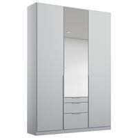 Drehtürenschrank Mit Spiegel + Laden 136cm Alabama Seidengrau - Silberfarben/Hellgrau, MODERN, Holzwerkstoff (136/229/54cm)