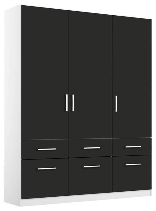 Drehtürenschrank 136 cm Berlin Weiß/Grau