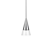 Hängeleuchte Cono Klar Chromfarben D: 15 Cm - Klar/Chromfarben, KONVENTIONELL, Glas/Metall (15/50/233cm) - Ideal Lux