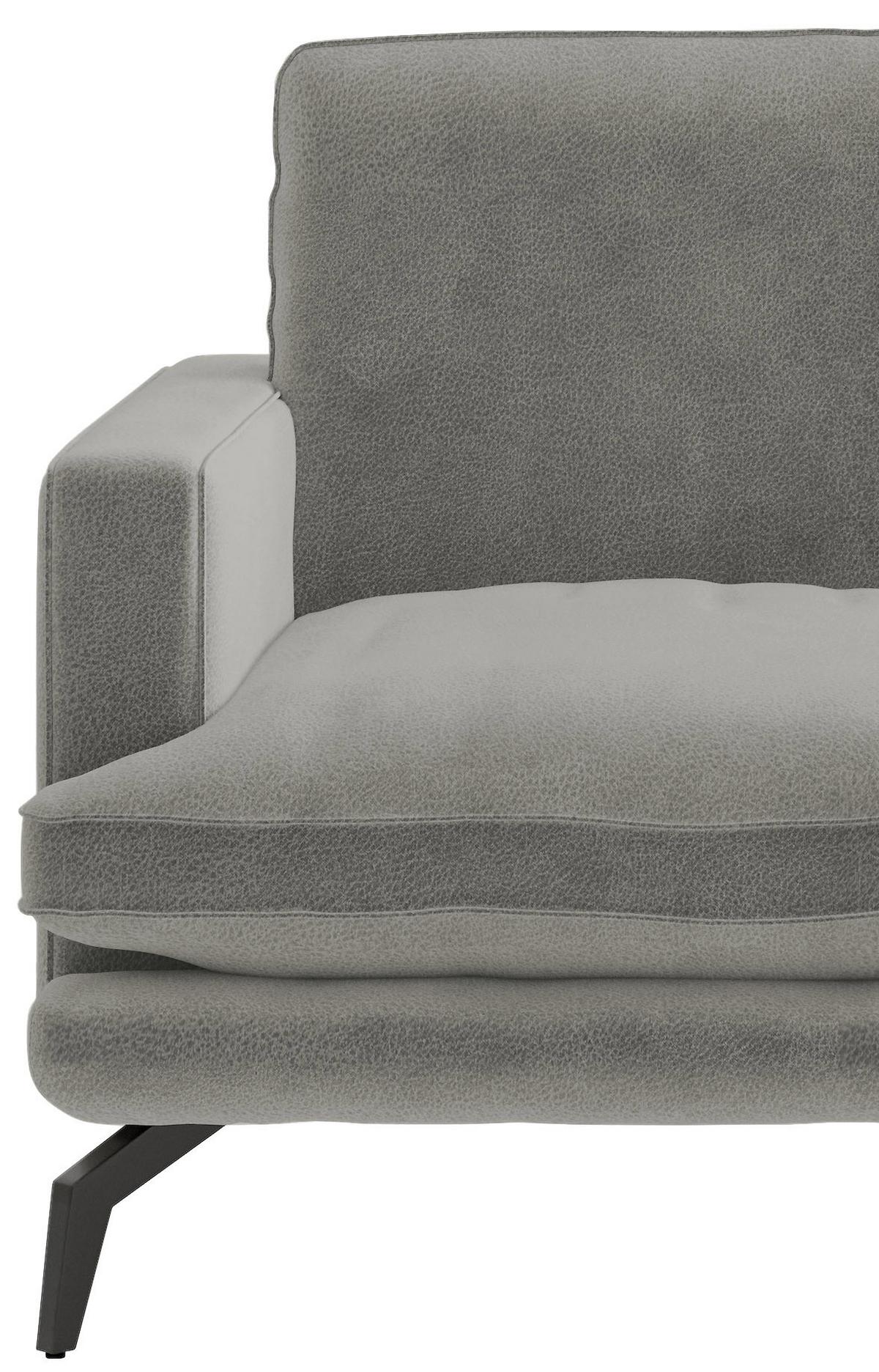 Ecksofa Bali - Champagner/Schwarz, Design, Textil (250/202cm) - Livetastic