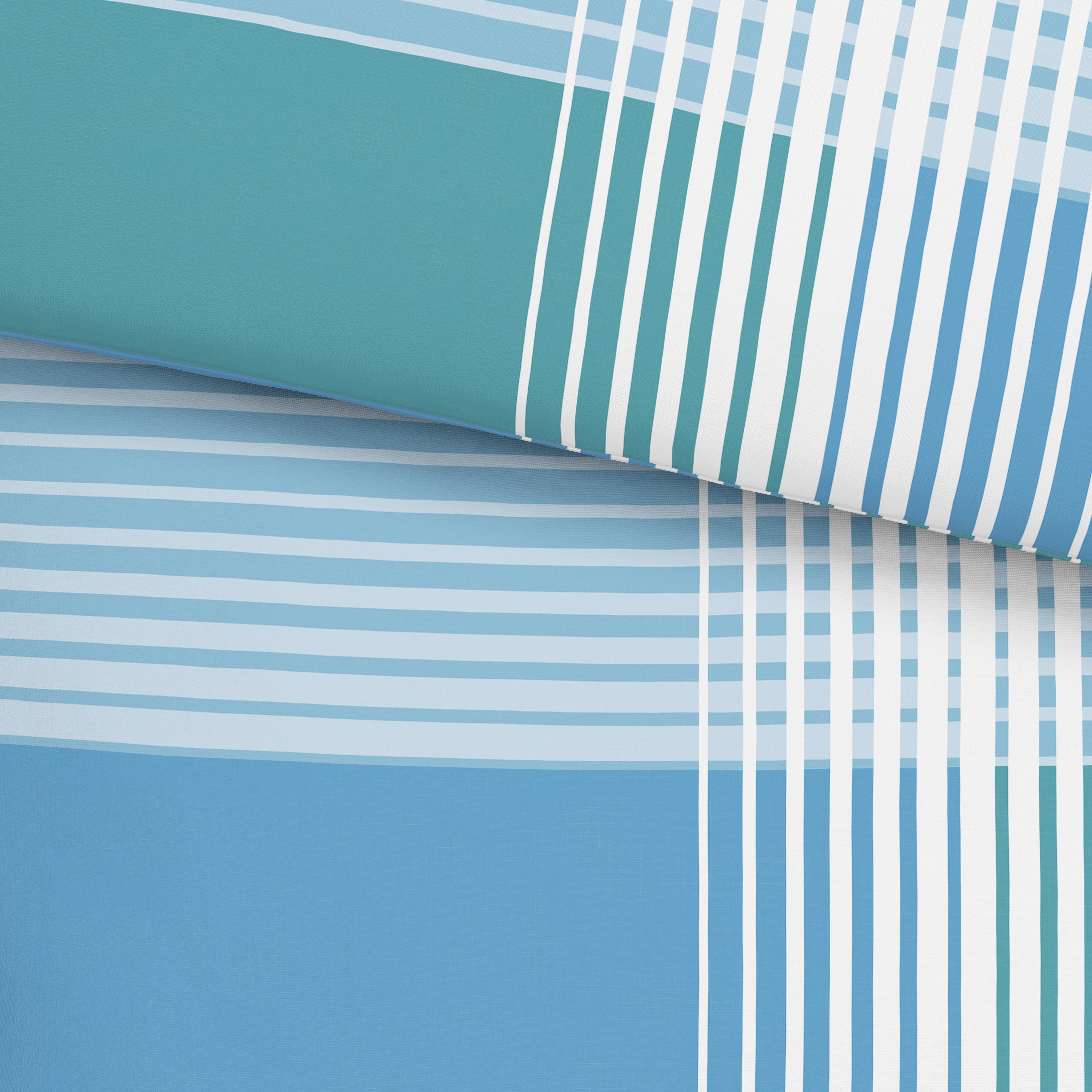 Luca Bessoni Seersucker Bettwäsche 140x200 cm Enja Baumwolle Blau/Türkis