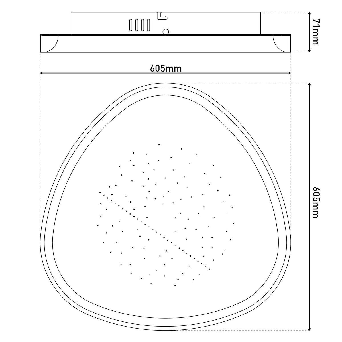 LED-Deckenleuchte Memory-Funktion - Weiß, Design, Kunststoff/Metall (60,5/60,5/7,1cm) - Näve