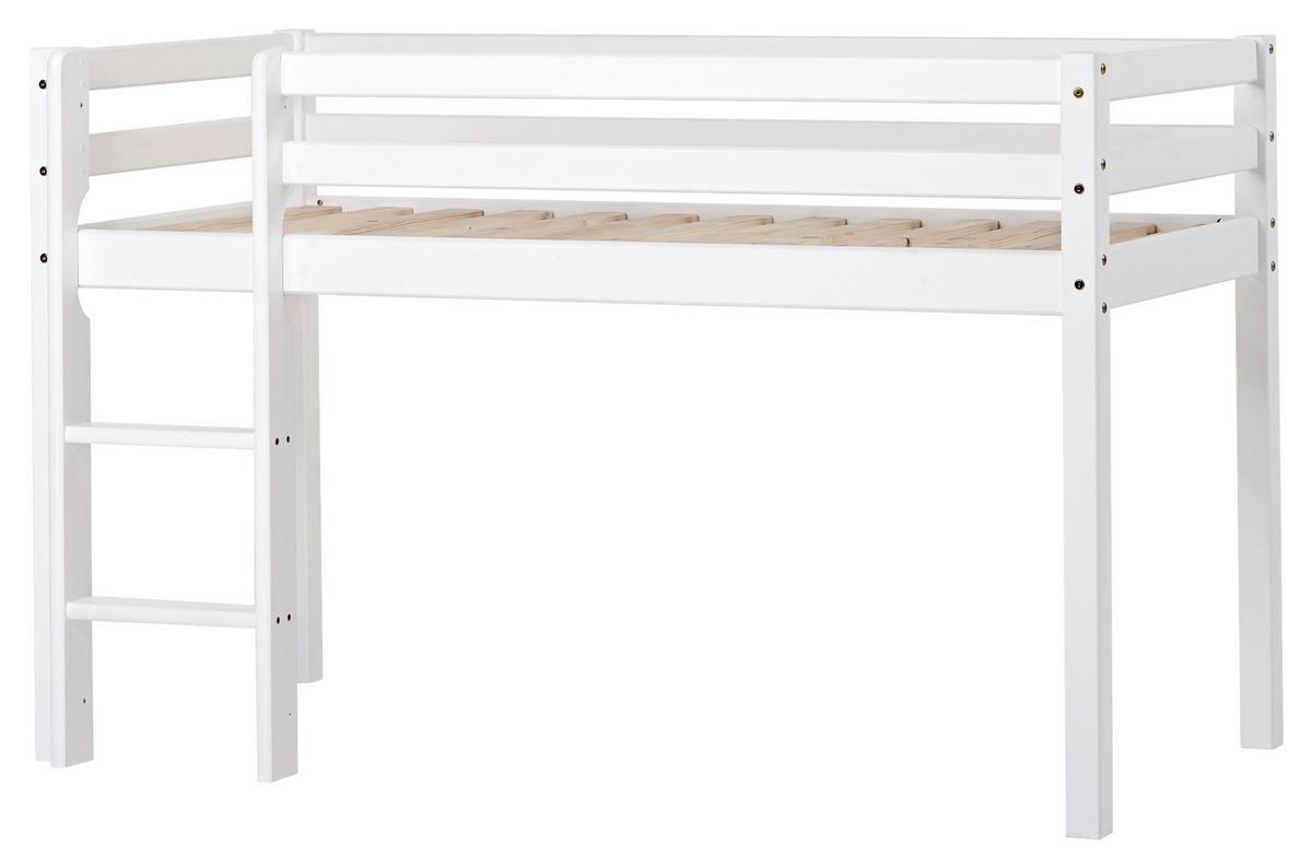 Hochbett Eco Dream Weiß, Lf: 70x160 Cm - Weiß/Naturfarben, MODERN, Holz (70/160cm) - MID.YOU