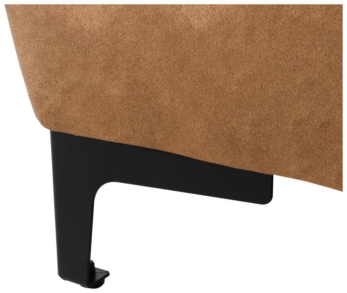 Eckschlafsofa Santi Bernsteinfarben S: 176/2578 Cm - Bernsteinfarben/Schwarz, MODERN, Textil (258/176cm) - MID.YOU