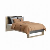 Bett Nael 90x200 cm - Eichefarben/Schwarz, Basics, Holzwerkstoff (90/200cm)