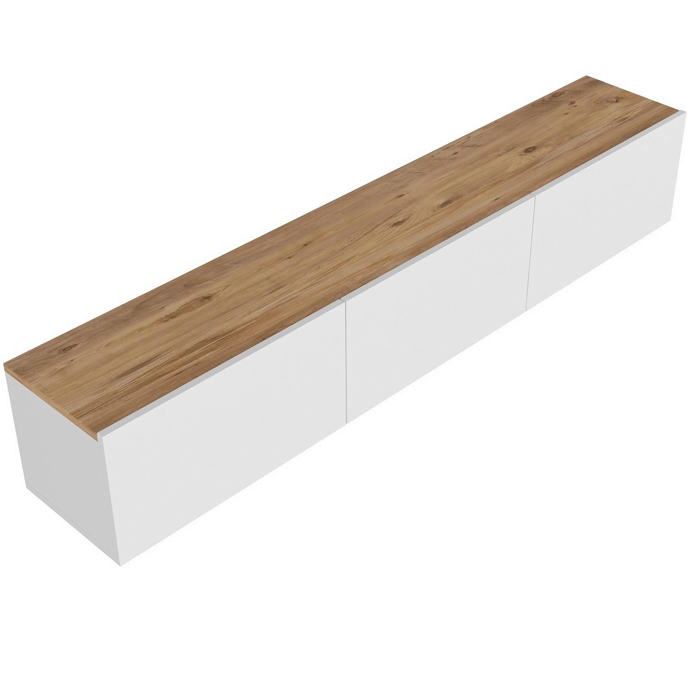 Lowboard West Weiß/Kieferfarben B: 150cm - Weiß/Kieferfarben, Design, Holzwerkstoff (150/30/32cm) - MID.YOU