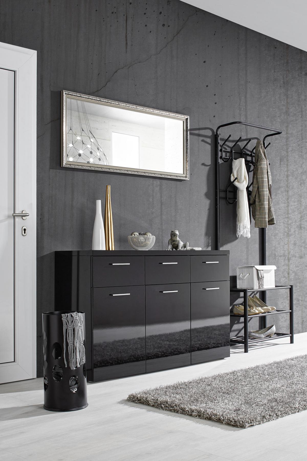 STOJAN DO ŠATNY AMELIA - černá, Moderní, kov (67/185/32cm) - Mömax