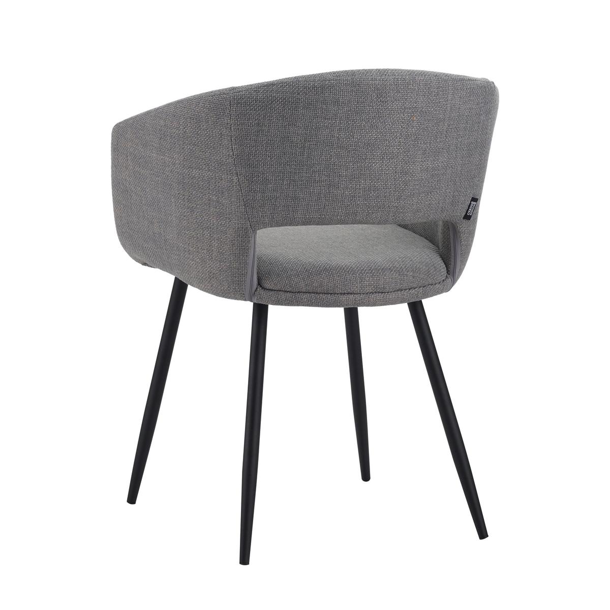 Armlehnstuhl Boden Grau B: 59 Cm - Schwarz/Grau, MODERN, Textil/Metall (59/78/55cm) - MID.YOU