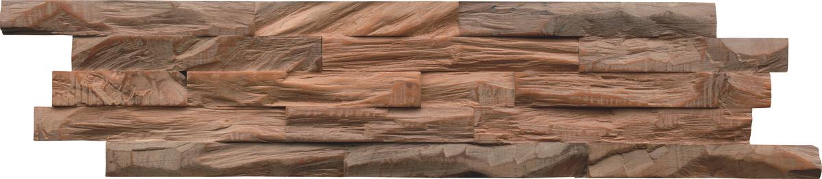 Wandverkleidung Teak Diamond Ancient Grey - Graubraun, Basics, Holz (61/15/2cm)