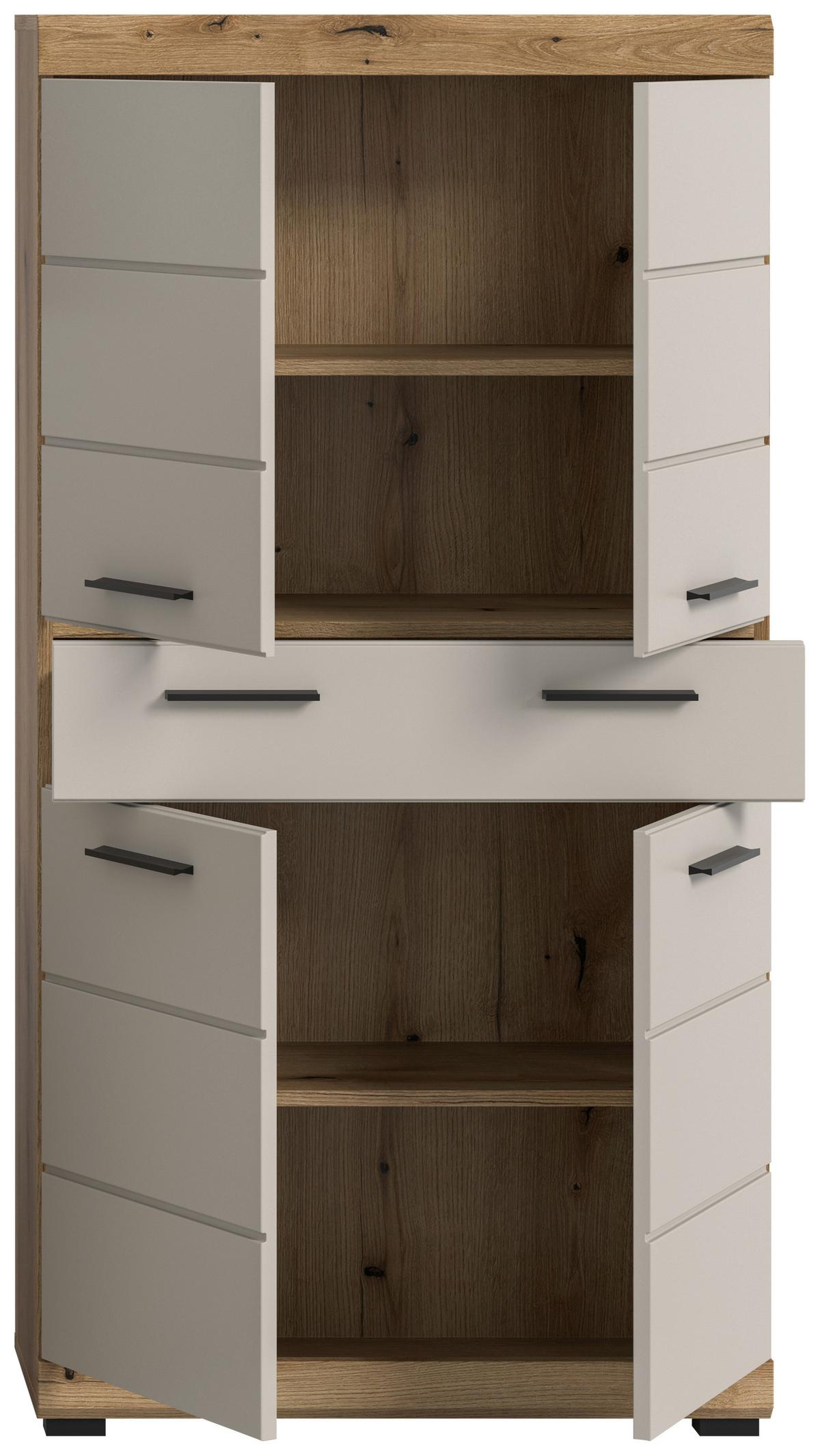 Midischrank Scout Kaschmir/Naturfarben B: 74 cm - Kaschmir/Schwarz, MODERN, Holzwerkstoff (74/141/31cm) - MID.YOU