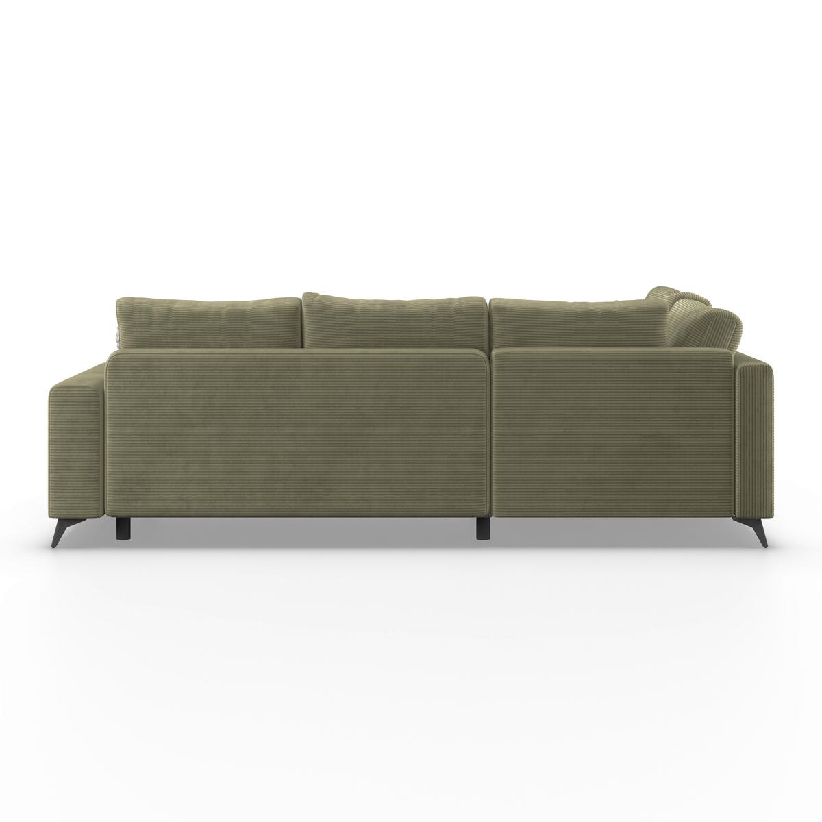 Ecksofa Mit Schlaffunktion Lincoln Grün Cord 212x270 Cm - Schwarz/Grün, MODERN, Textil (212/270cm)
