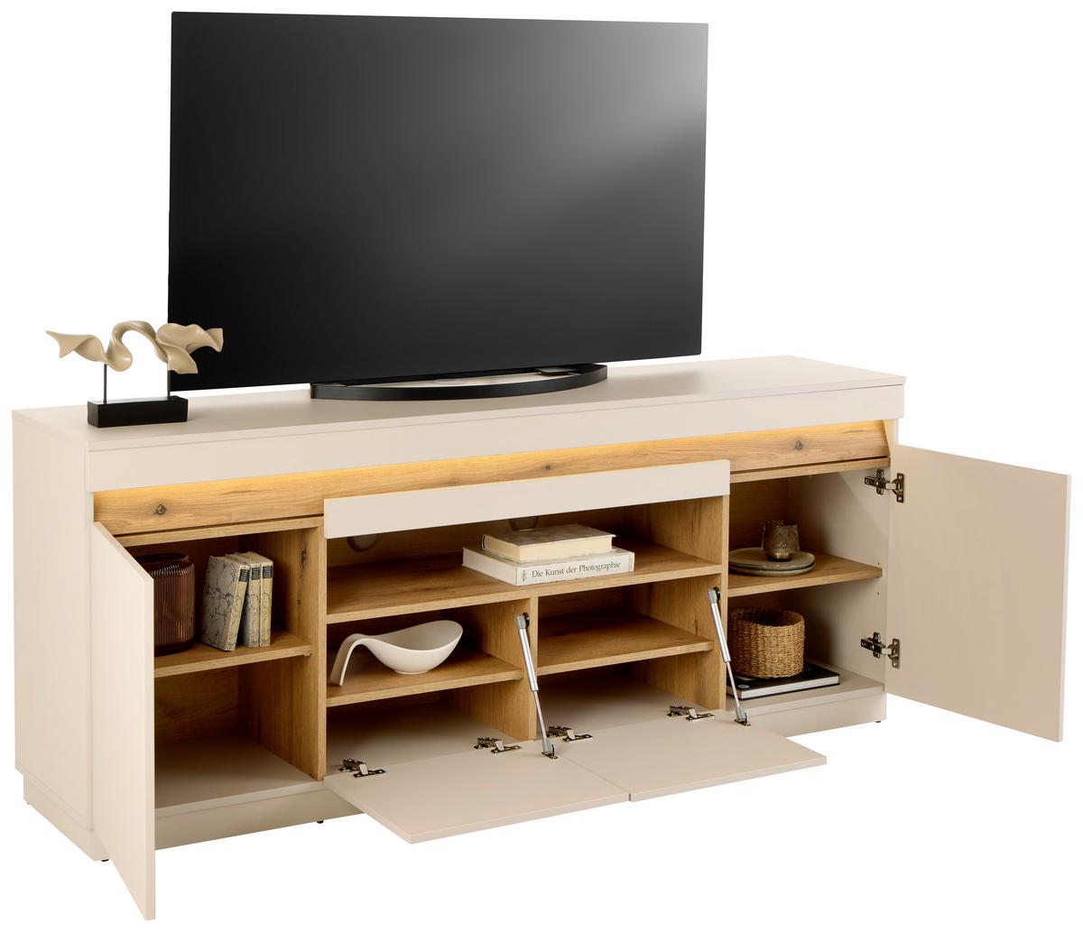 Phonotisch Samu B: 180 Cm Kaschmir/eichefarben - Kaschmir/Eichefarben, Trend, Holzwerkstoff (180/74/40cm)