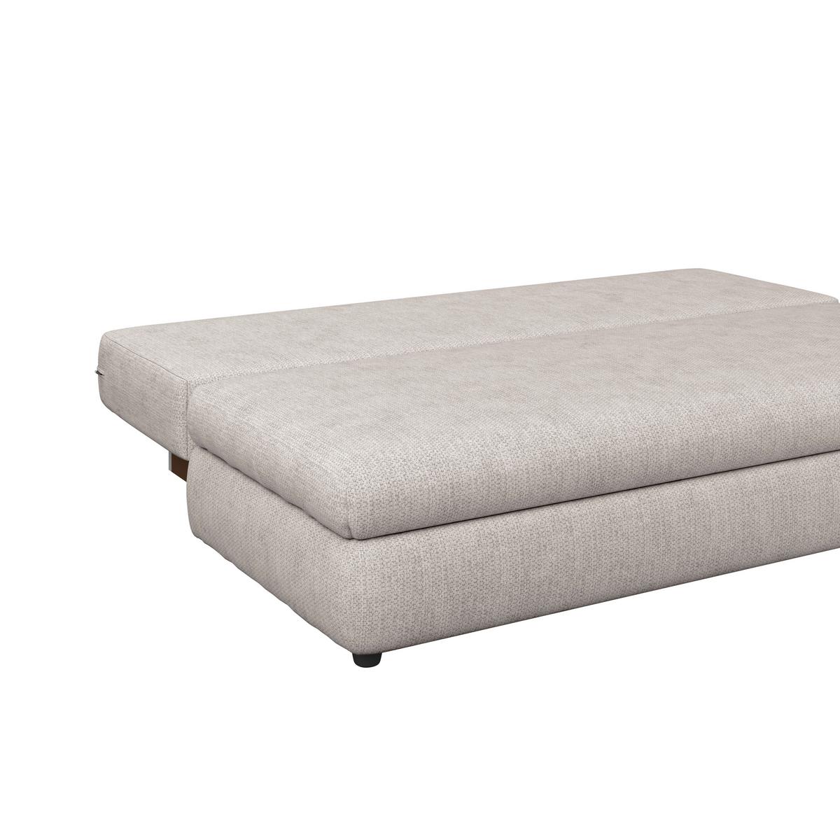 3-sitzer-sofa Mit Schlaffunktion Olso Beige - Beige/Schwarz, Trend, Holz/Kunststoff (205/72/100cm)