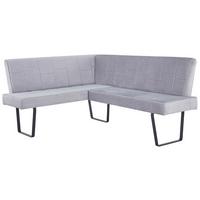 Eckbank Tilos Samt Hellbraun, S: 150x190 cm - Hellbraun/Schwarz, KONVENTIONELL, Textil/Metall (150/190cm) - MID.YOU