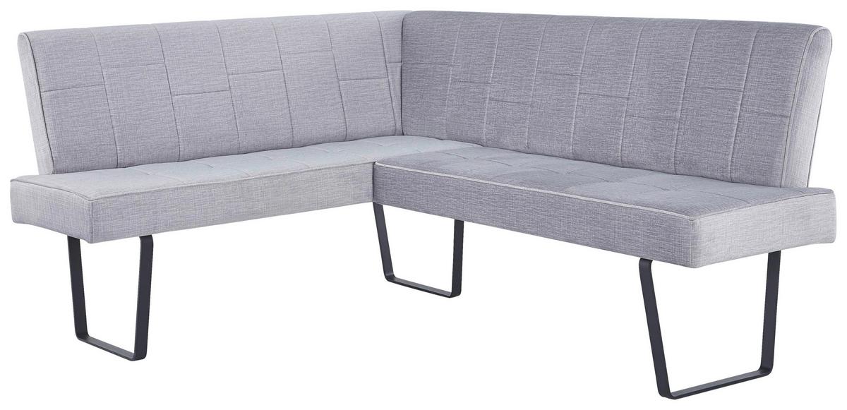 Eckbank Tilos Samt Hellbraun, S: 150x190 cm - Hellbraun/Schwarz, KONVENTIONELL, Textil/Metall (150/190cm) - MID.YOU