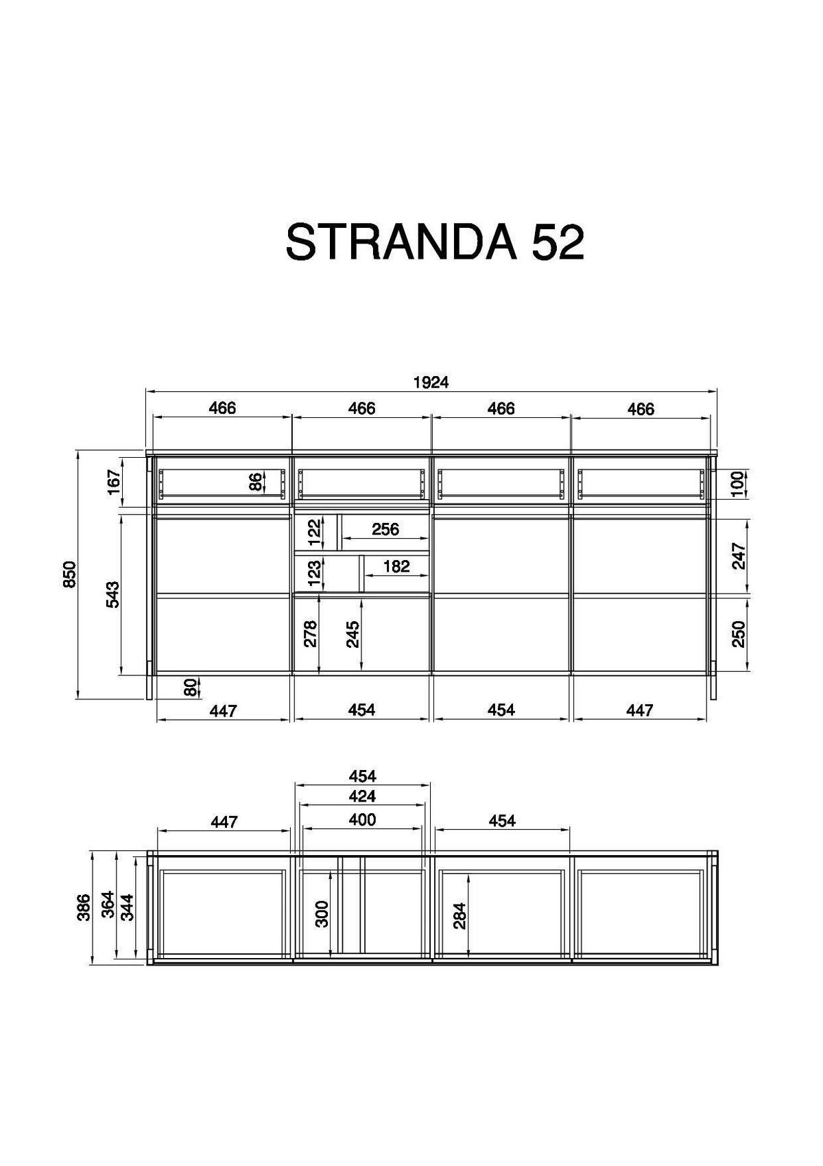 Sideboard Stranda Eukalyptus/Holzfarben - Eichefarben/Eukalyptusholzfarben, Design, Holzwerkstoff (193/85/39cm) - MID.YOU