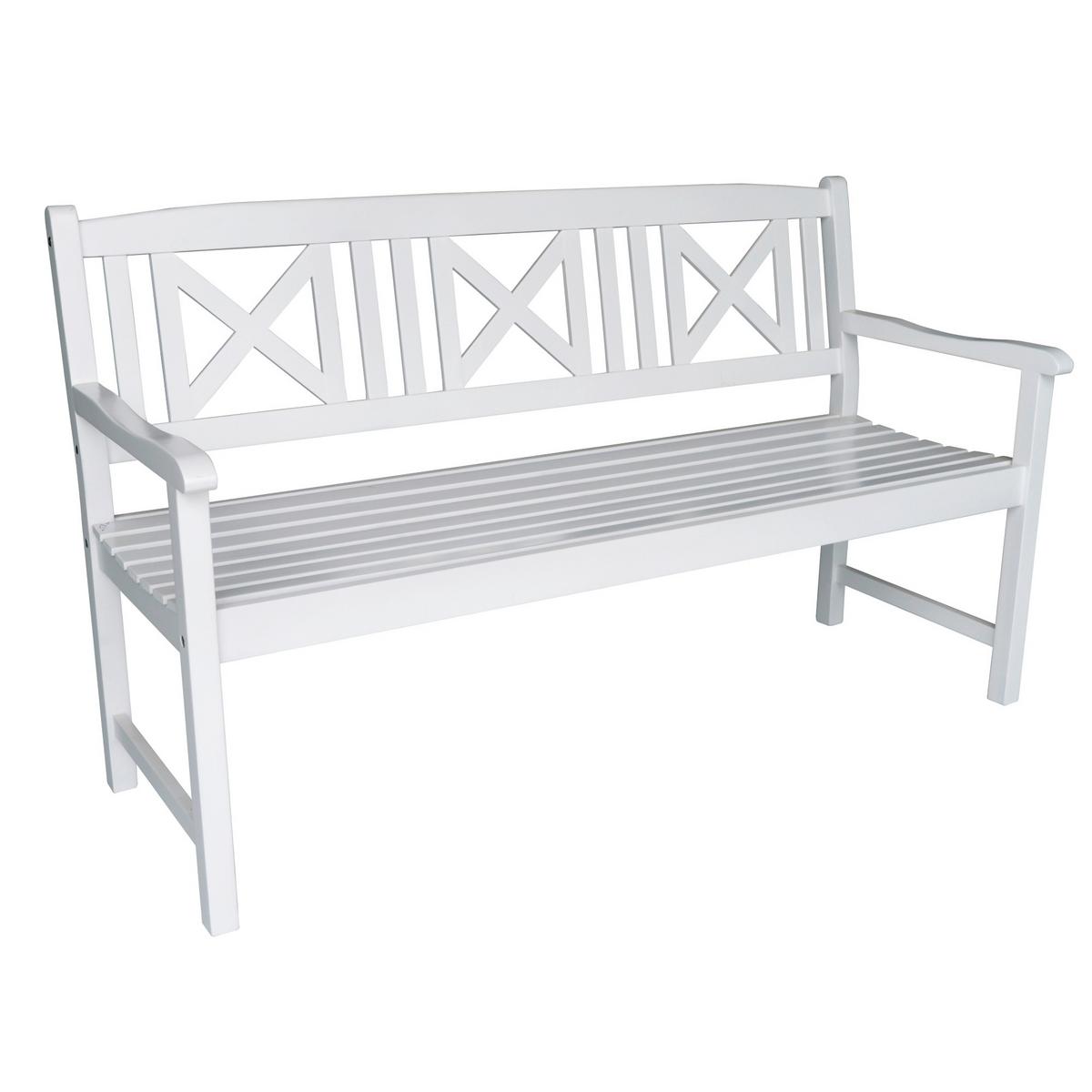 Gartenbank Ph-Aca-3gb-White - Weiß, Basics, Holz (150/61/89cm)