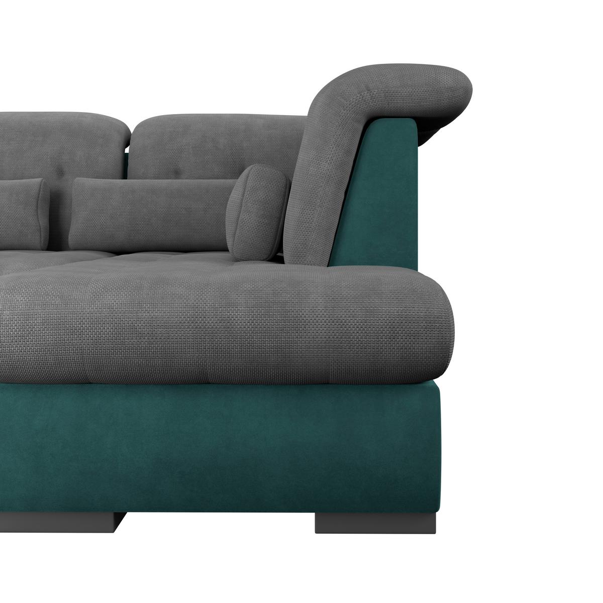 Wohnlandschaft Madera Anthrazit S: 358x212 cm - Türkis/Anthrazit, KONVENTIONELL, Kunststoff/Textil (190/358/212cm)