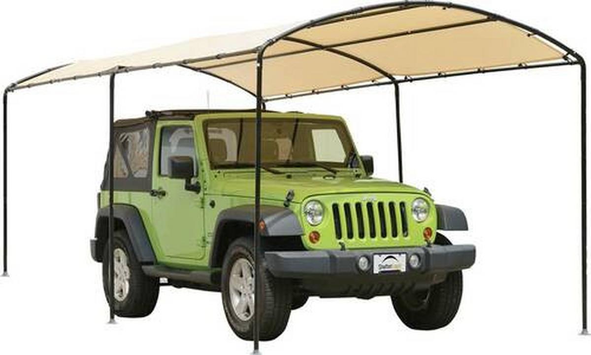 Carport Unterstand Sand Schwarz/beige, 270 Cm - Beige/Schwarz, Basics, Kunststoff/Metall (270/240/490cm)