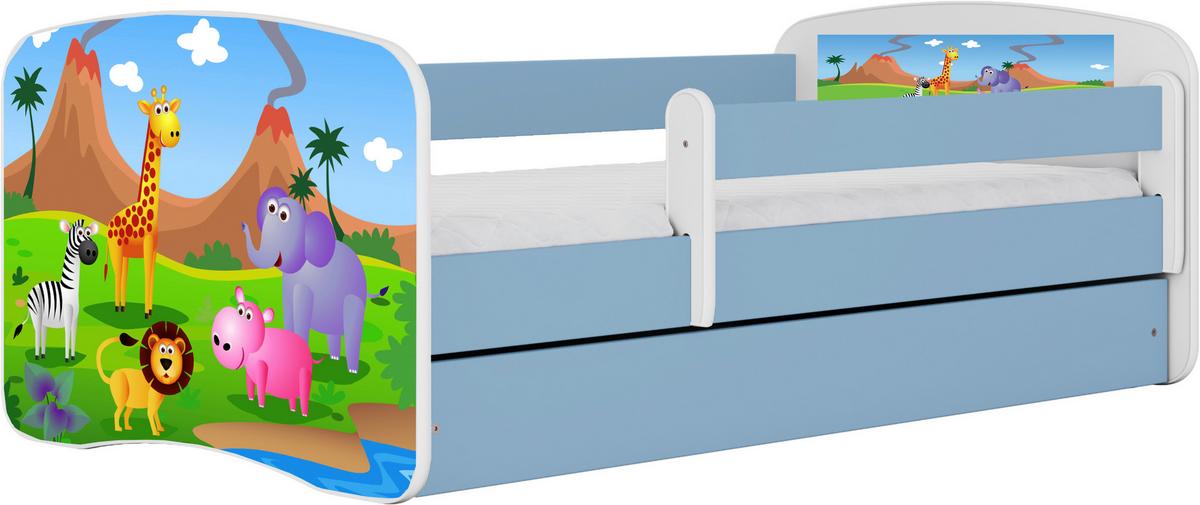 Kinder-/Juniorbett Babydreams inkl. Matratze 80x160 - Blau/Birkefarben, MODERN, Holz/Holzwerkstoff (80/160cm) - MID.YOU