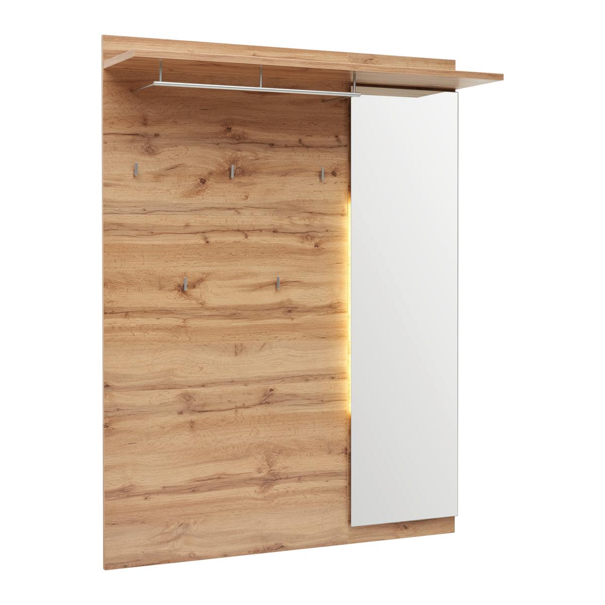 ŠATNÍ PANEL FUNNY M -EXKLUSIV- - barvy dubu/dub wotan, Konvenční, kompozitní dřevo/sklo (126/163/30cm) - Mömax