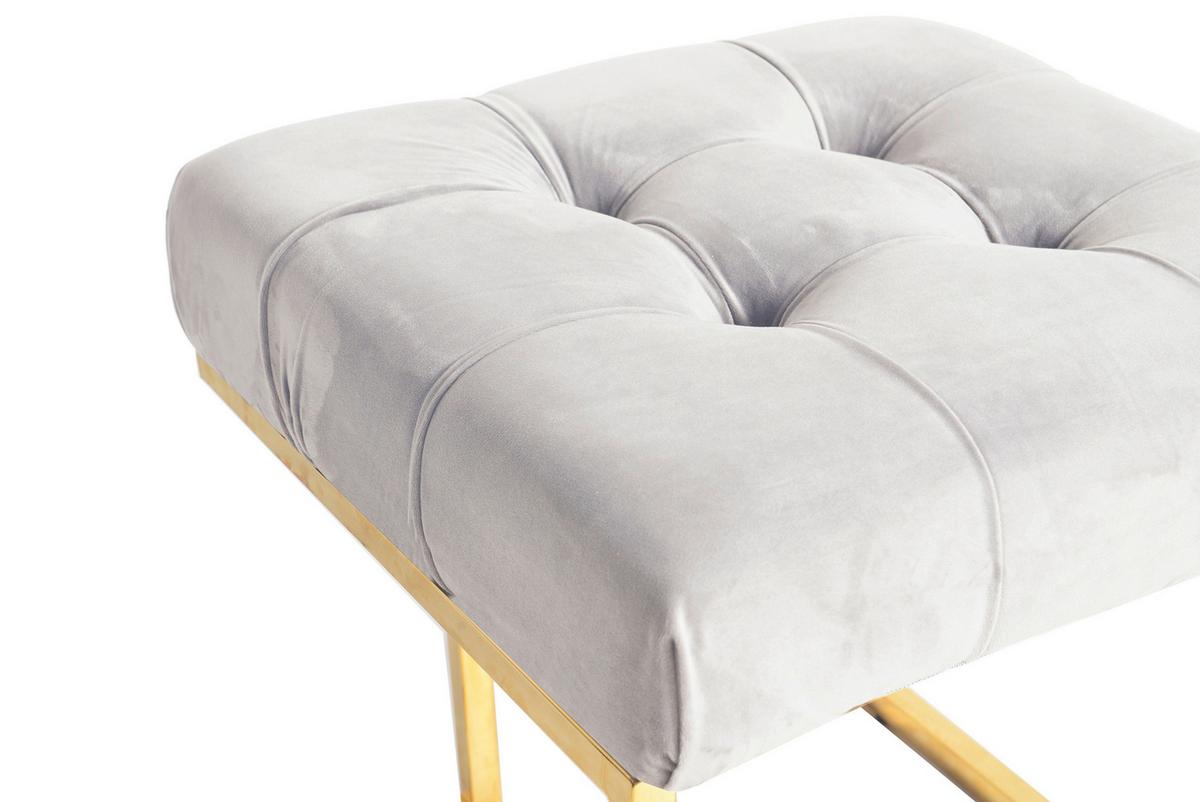 Hocker Rarity 125 Taupe, B: 48 Cm - Design, Textil/Metall (48/48/48cm) - Kayoom